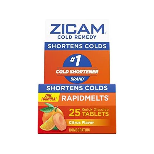 Zicam Cold Remedy Zinc Rapidmelts, Citrus Flavor, 25 Count (Pack of 1)