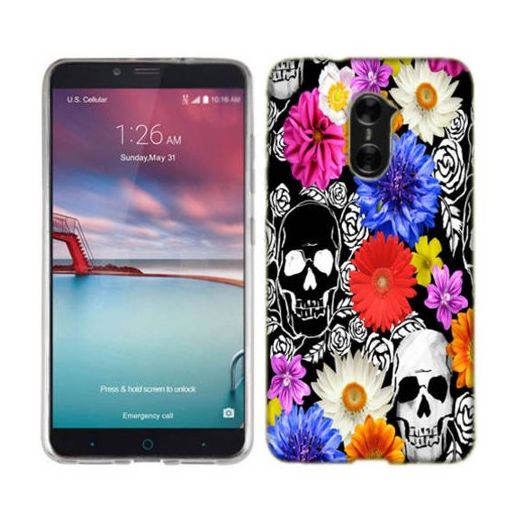 Mundaze Skulls And Flowers Phone Case Cover for ZTE Zmax Pro Max Duo 4G Kirk
