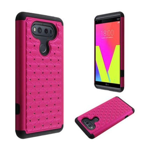 Mundaze Hot Pink Diamond Double Layered Case for LG V20