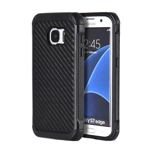 Samsung Galaxy S7 edge Tough Hybrid Black Carbon Fiber Case