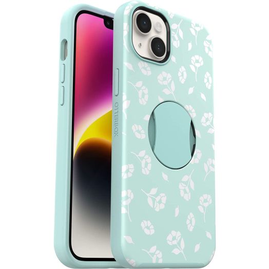 OtterBox OTTERGRIP Symmetry Series Case for iPhone - Non-Retail Packaging (Poppies by The Sea Blue, iPhone 14 Plus)