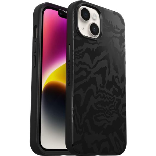 OtterBox Symmetry Series+ iPhone 14 Case - Non-Retail Packaging - Rebel Black, Apple Phonecase, Ultra Slim, Raised Screen Bumper, Strong MagSafe Wireless Charging Compatible