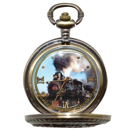 Collections Etc Train Pocket Watch P-303