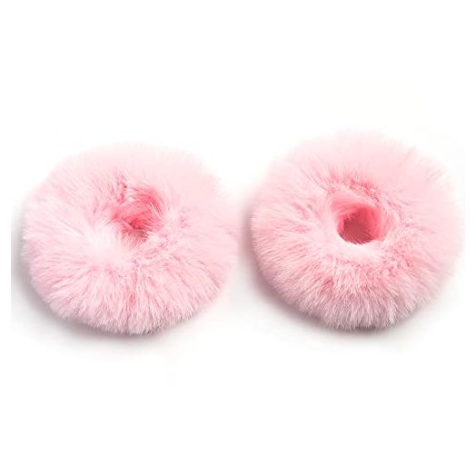 Furling Pompoms Furry Faux Rabbit Fur Hair Scrunchies Artificial Fur Hair Bobbles Elastic Hair Band Rope