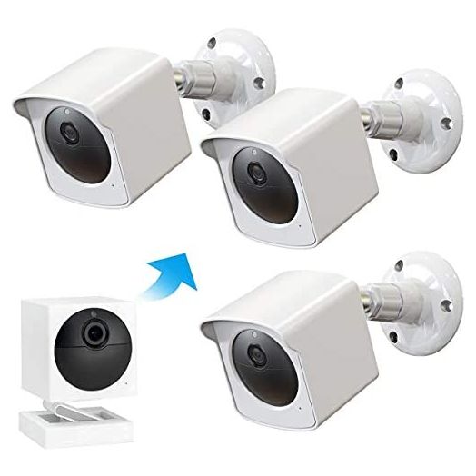 PEF Mount for All-new Wyze Cam Outdoor, Weatherproof Protective Cover and 360 Degree Adjustable Wall Mount for Wyze Camera Outdoor Indoor Wire-Free Smart Home Camera System (White, 3 Pack)