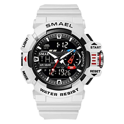 Men Sports Military Watches LED Quartz Dual Display Waterproof Multi Functional Men's Wristwatches