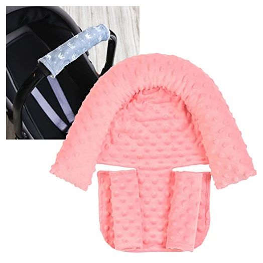 Super Soft Head and Neck Support Pillow and Seat Belt Cover for 6-12 Months, Baby Head and Neck Cushion for Car Seat Adjustable Head and Body Support Pillow Anti-Collision (WaterPink)