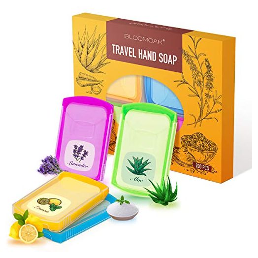 200pcs Portable Travel Hand Washing Paper Soap Sheets Skin Friendly Disposable Water Soluble, Great for Camping, Hiking Outdoor … (1 Pack, Mix)