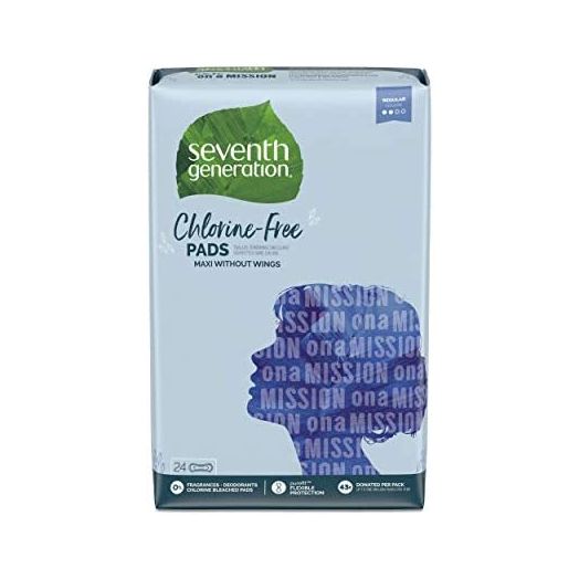 Seventh Generation Maxi Pads, Regular, Free & Clear Chlorine Free, 24 count