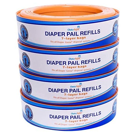 ChoiceRefill Compatible with Diaper Genie Pails, 4-Pack, 1080 count