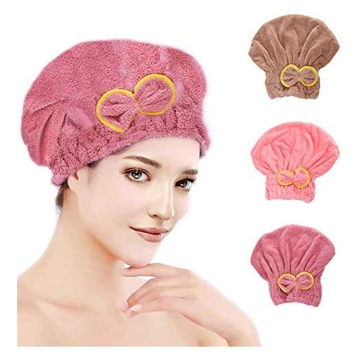 Yomigoo Hair Drying Towel, Quick Dry Microfiber Hair Towel, Super Absorbent Hair Towel Wrap for Wet (3 Pack)