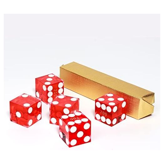 GSE Games & Sports Expert AAA Grade 19mm Pro Vegas Casino Style Craps Dice Set of 5 with Razor Sharp Edges & Matching Serialized Numbers for RPG