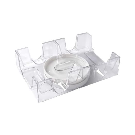 GSE 2-Deck Revolving Canasta Card Holder Tray, Dual Deck 360° Rotating Playing Card Tray for Kids & Adults, Elder