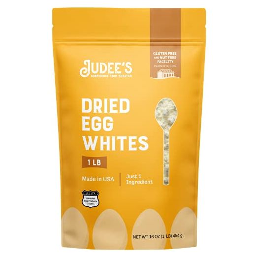 Judee’s Gluten Free Dried Egg White Protein Powder 1lb (16oz), Pasteurized, Non-GMO