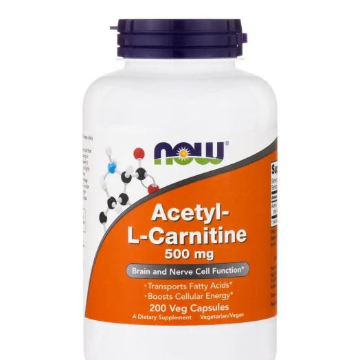 NOW Acetyl-L Carnitine 500 mg - 200 Veg Capsules