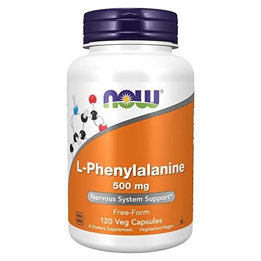 NOW Supplements, L-Phenylalanine 500 mg, Nervous System Support, Amino Acid, 120 Veg Capsules
