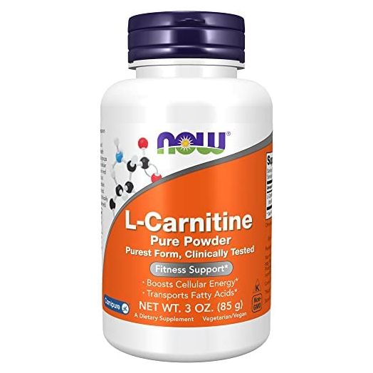 NOW Supplements, L-Carnitine (L-Carnitine Tartrate) Pure Powder, Boosts Cellular Energy, Amino Acid, 3-Ounce