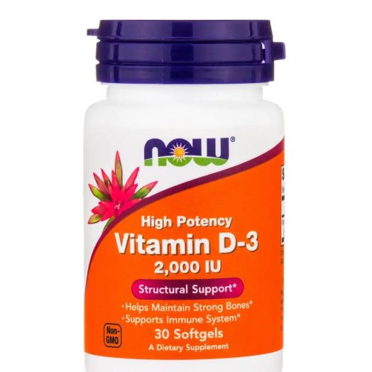 NOW Vitamin D-3 2000 IU - 30 Softgels