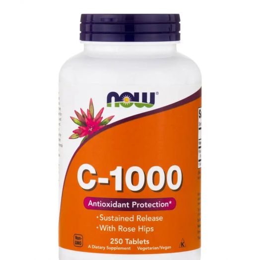 NOW C-1000 Sustained Release with Rose Hips - 250 Tablets