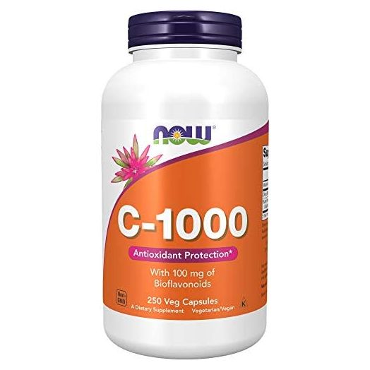 NOW Supplements, Vitamin C-1,000 with 100 mg of Bioflavonoids, Antioxidant Protection*, 250 Veg Capsules