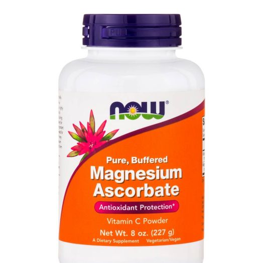 NOW Magnesium Ascorbate Powder (Pure, Buffered) - 8 oz (227 Grams)