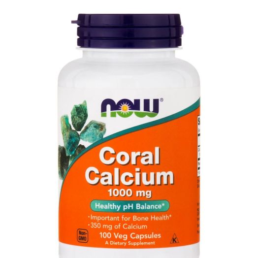 NOW Supplements, Coral Calcium 1,000 mg, Bone Health*, Healthy pH Balance*, 100 Veg Capsules
