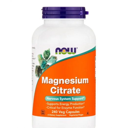 NOW Magnesium Citrate - 240 Veg Capsules