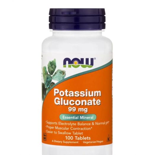 NOW Potassium Gluconate 99 mg - 100 Tablets