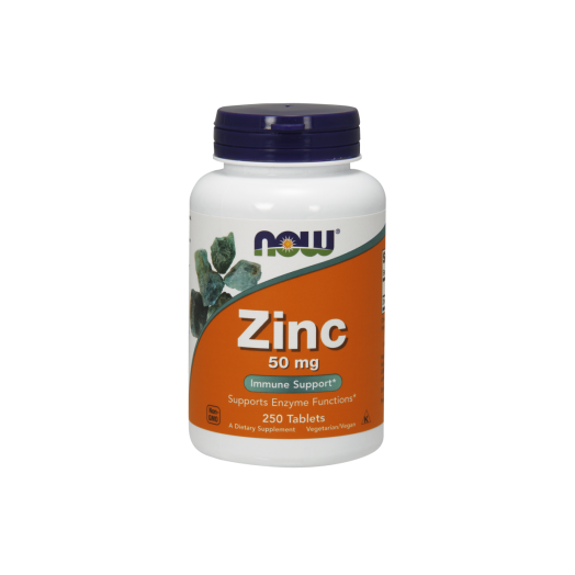 NOW Zinc Gluconate 50 mg Tablets, 250 Ct