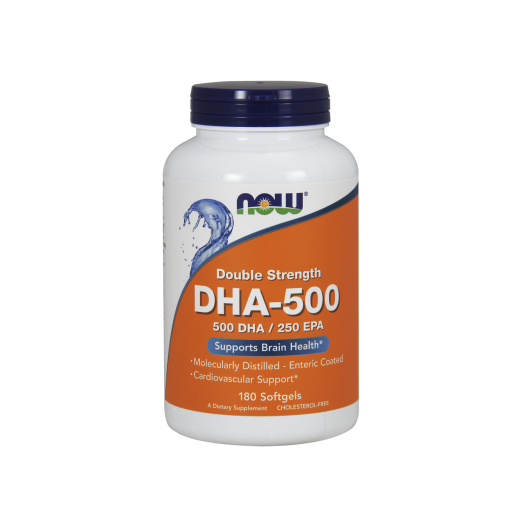 Now Foods DHA-500 Mg Double Strength Softgels, 180 Ct