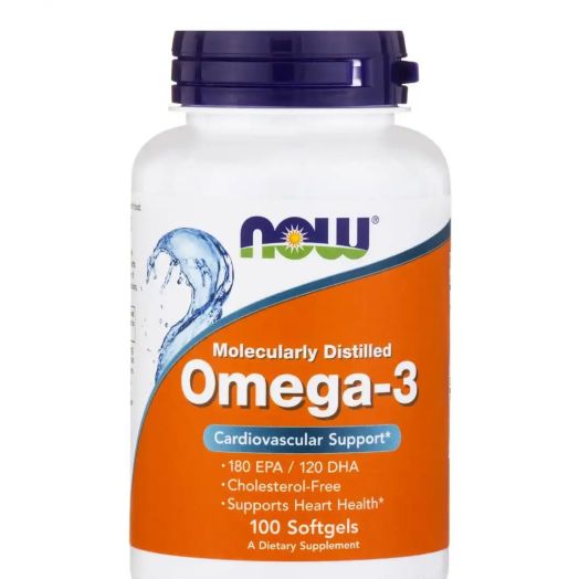 NOW Omega-3 (Molecularly Distilled) (180 EPA / 120 DHA) - 100 Softgels