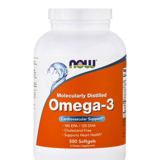 NOW Omega-3 (Molecularly Distilled) (180 EPA / 120 DHA) - 500 Softgels