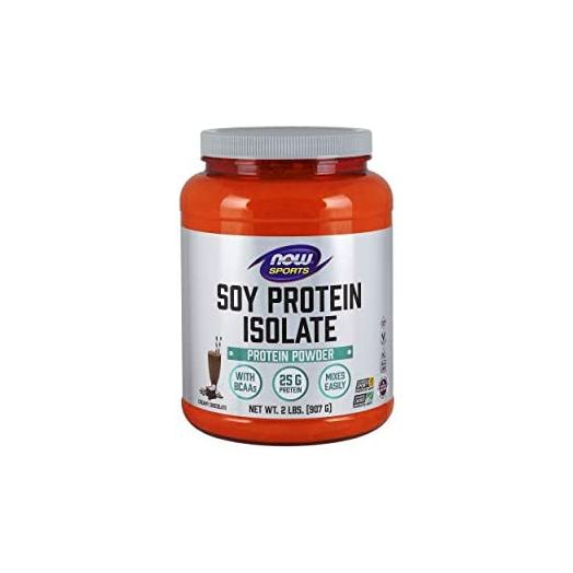 NOW Sports Nutrition, Soy Protein Isolate, 25 g With BCAAs, Creamy Chocolate Powder, 2-Pound