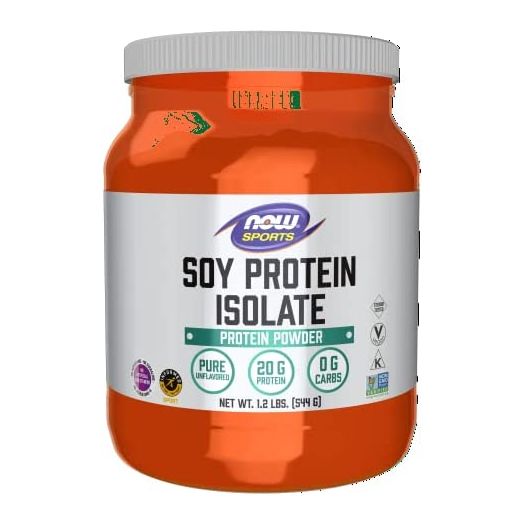 NOW Sports Nutrition, Soy Protein Isolate 20 G, 0 Carbs, Unflavored Powder, 1.2-Pound