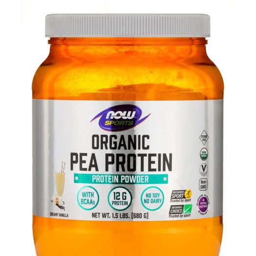 NOW Sports - Organic Pea Protein, Creamy Vanilla - 1.5 lbs (680 Grams)
