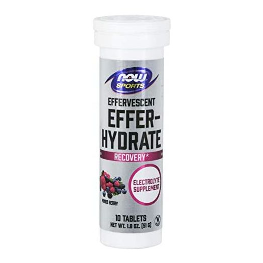NOW Sports Nutrition, Effervescent Effer-Hydrate, Electrolyte Supplement, Recovery, Mixed Berry, 10 Tablets