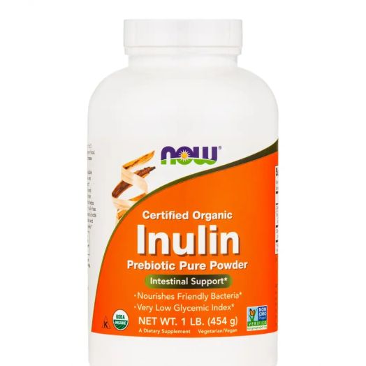 NOW Inulin Powder (Certified Organic) - 1 lb (454 Grams)