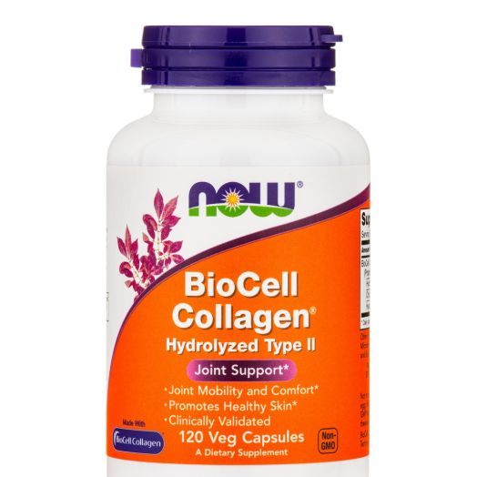 NOW BioCell Collagen - Hydrolyzed Type II - 120 Veg Capsules
