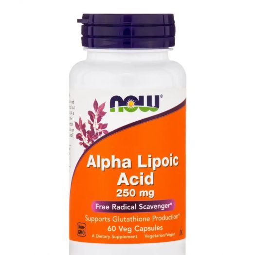 NOW Supplements, Alpha Lipoic Acid 250 mg, Supports Glutathione Production*, Free Radical Scavenger*, 60 Veg Capsules