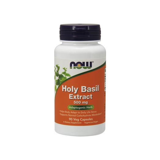 NOW Holy Basil Extract 500 mg Vegetarian Capsules, 90 Ct