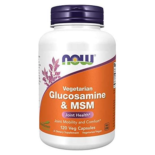 NOW Supplements, Glucosamine & MSM (GreenGrown® Glucosamine), Vegetarian, 120 Veg Capsules