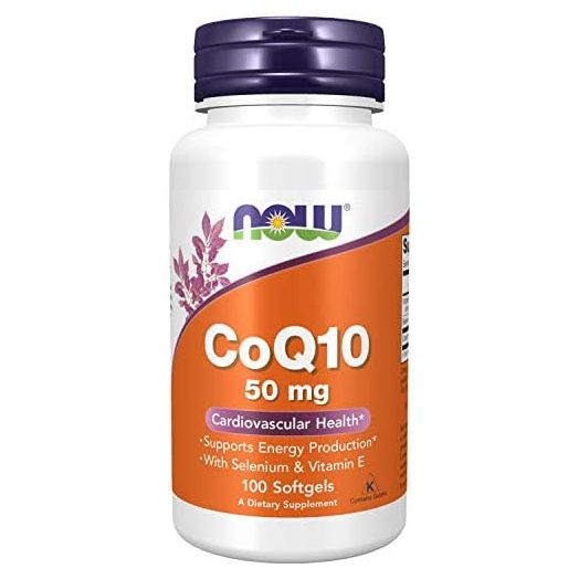 NOW Supplements, CoQ10 50 mg, Pharmaceutical Grade, All-Trans Form produced by Fermentation, 100 Softgels
