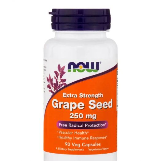 NOW Grape Seed 250 mg (Extra Strength) - 90 Veg Capsules