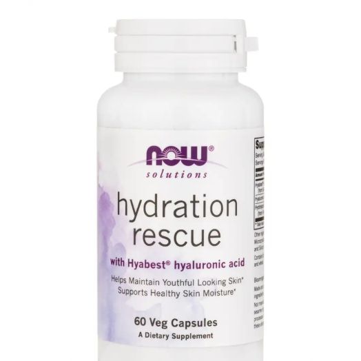 NOW Hydration Rescue with Hyabest Hyaluronic Acid - 60 Veg Capsules
