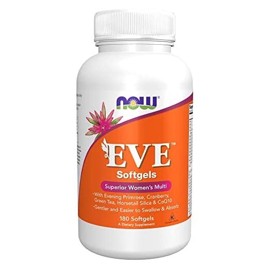 NOW Supplements, Eve™ Women's Multivitamin with Evening Primrose, Cranberry, Green Tea, Horsetail Silica & CoQ10, 180 Softgels
