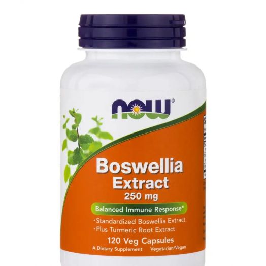 NOW Boswellia Extract 250 mg Plus Turmeric Root - 120 Vegetable Capsules