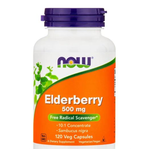 NOW Elderberry 500 mg - 120 Veg Capsules