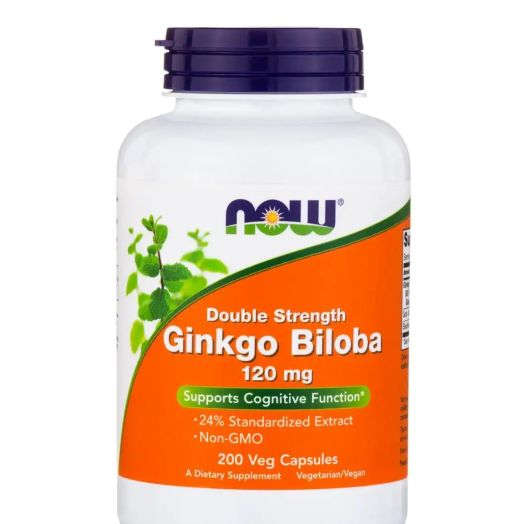 NOW Ginkgo Biloba 120 mg - 200 Vegetarian Capsules