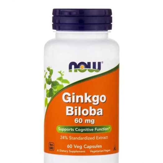 NOW Ginkgo Biloba 60 mg - 60 Veg Capsules