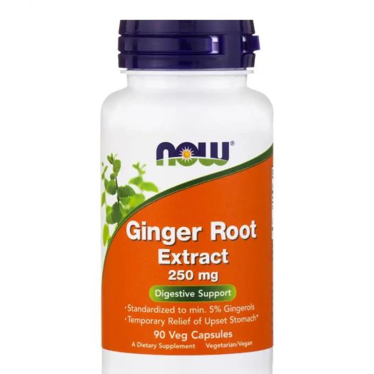NOW Ginger Root Extract 250 mg - 90 Vegetarian Capsules